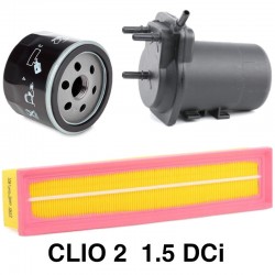 FILTRES (air + huile + gasoil) - Clio 2 1.5 DCi toutes puissances