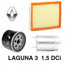 FILTRES (air + huile + gasoil) - Laguna 3 1.5 DCi toutes puissances
