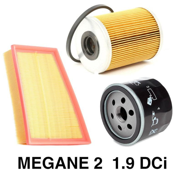 Kit FILTRES (air + huile + gasoil) pour RENAULT Megane 2 1.9DCi 