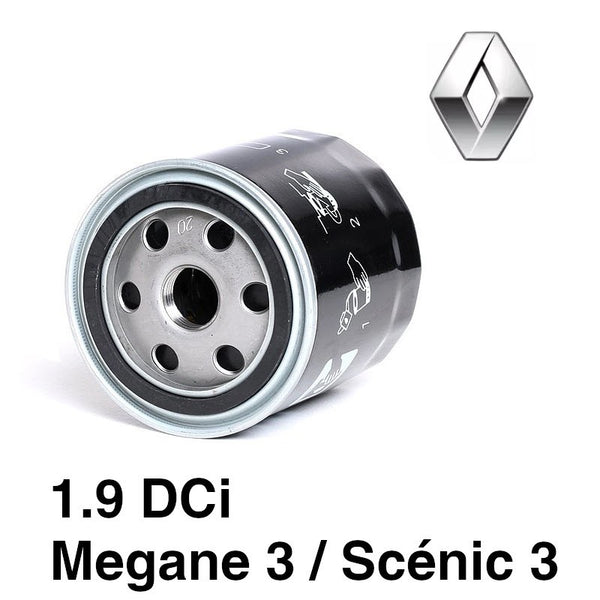 Filtre à huile pour Renault Mégane 3 Scenic 3 en 1.9 DCi 130ch 
