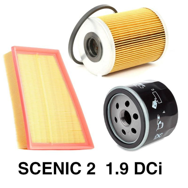 Kit Filtres (air + huile + gasoil) en RENAULT Scenic 2 en 1.9 DCi 