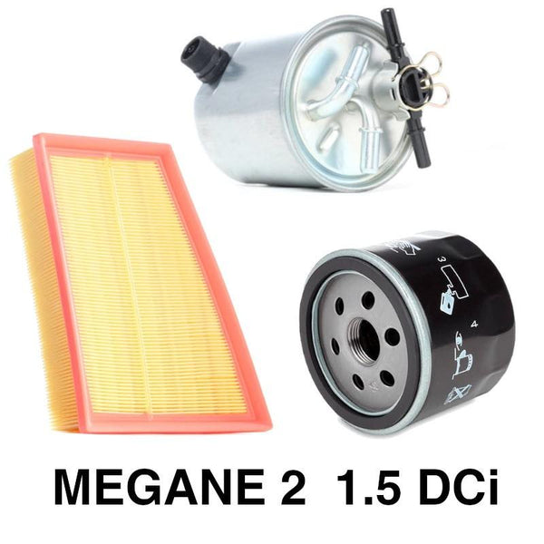 1.5 DCi | RENAULT Megane 2 | FILTRES air+huile+gasoil 