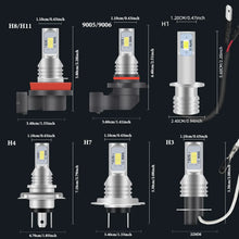 Ampoules LED Super Bright 6000K | H7 H1 H8 H9 H11 9005 9006 | Feux Avant / Anti-Brouillard | 2 pièces