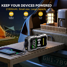 Booster Batterie Voiture 6000A / 7000A | Power Bank + Compresseur 150 PSI | 26800mAh | Lampe LED SOS