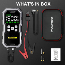 Booster Batterie Voiture 6000A / 7000A | Power Bank + Compresseur 150 PSI | 26800mAh | Lampe LED SOS